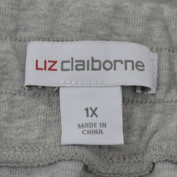 Liz Claiborne Light Gray Side Slit Midi Skirt Pockets Warm 1X - Picture 6 of 16